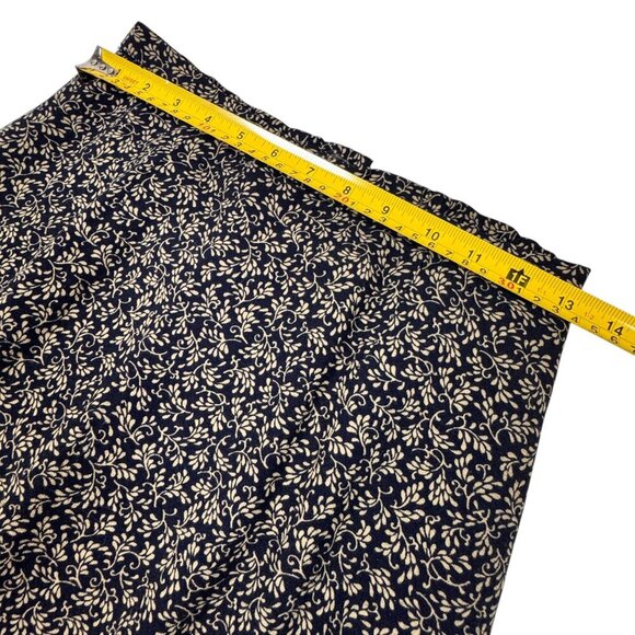 VTG 90s Talbots Dark Floral Midi Skirt Sz.6 Black Y2K Whimsigoth Boho Fairy - Picture 5 of 9